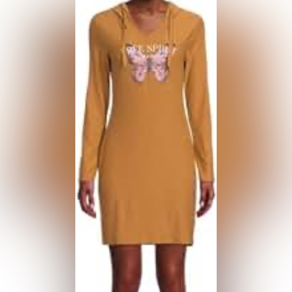 NO BOUNDARIES size 7/9 Juniors’ Hooded Bodycon Dress-Butterfly Free Spirit. NWOT